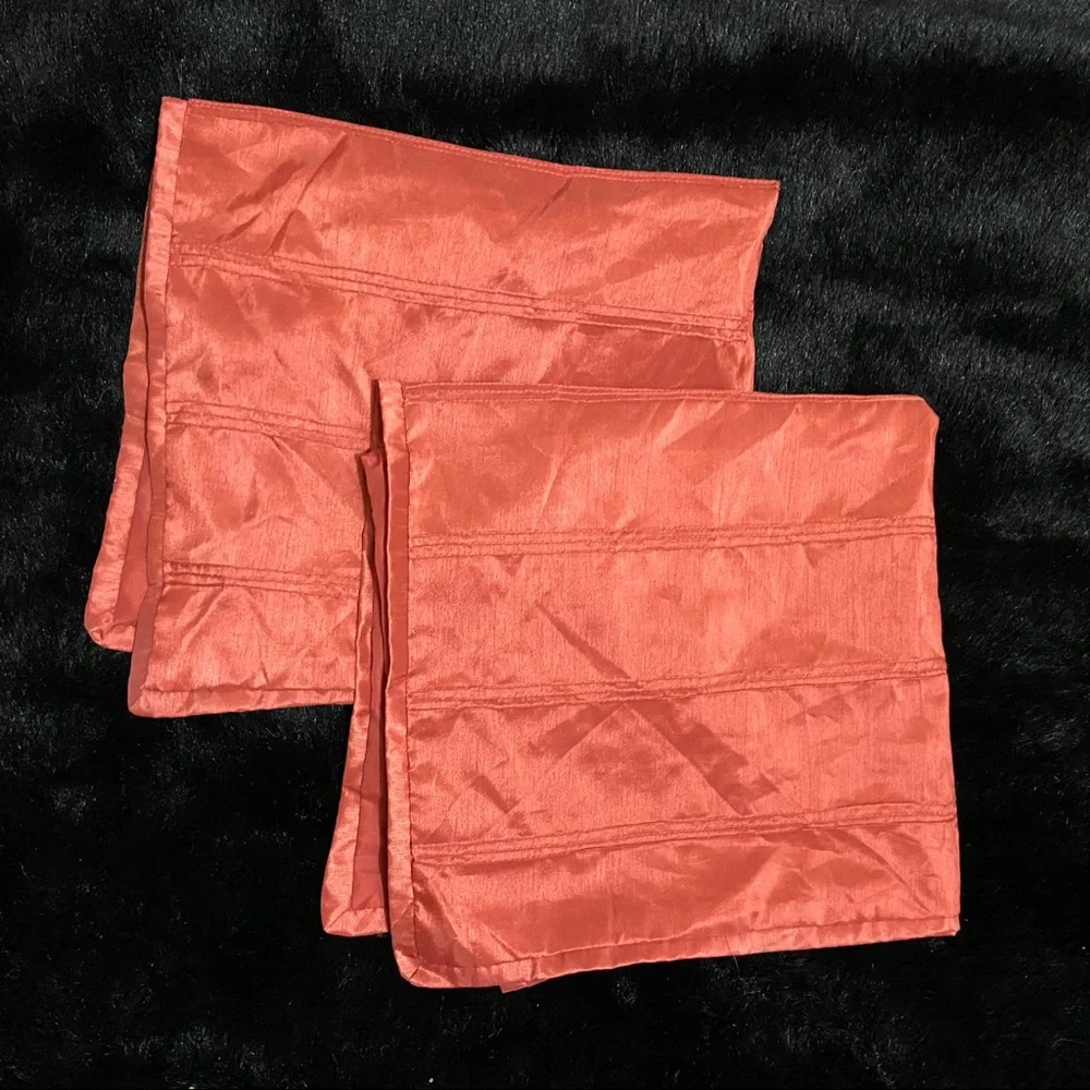 Martha Stewart Burnt Orange Pillowcases Shams Full/Queen Sz 27” EURO Collection